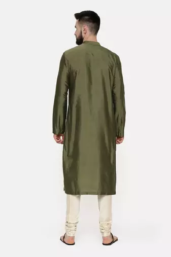Green Chanderi Layered Kurta
