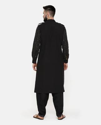 Black Hand Embroidred Pathani 4