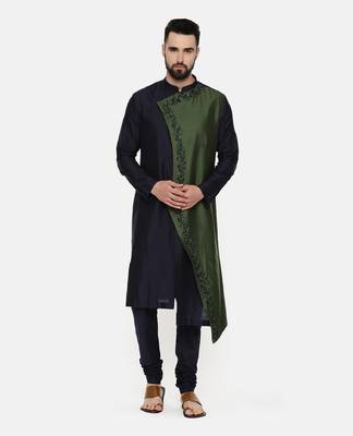 Green Blue Embroidered Kurta Set 1