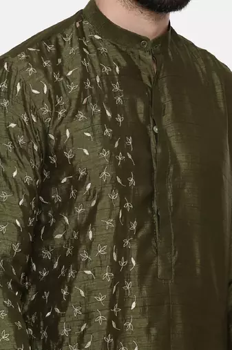 Mehendi Green Hand Emboidered Kurta