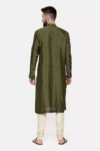 Mehendi Green Hand Emboidered Kurta