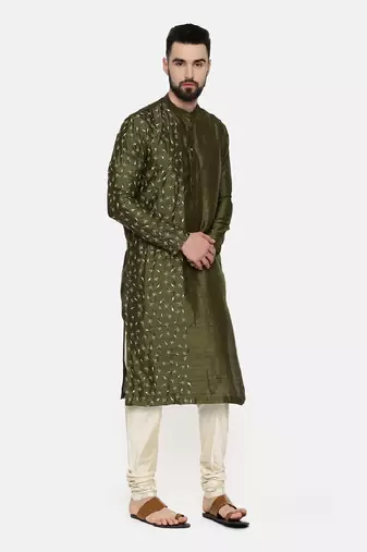 Mehendi Green Hand Emboidered Kurta