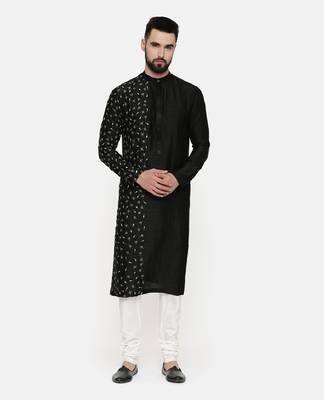Black Hand Emboidered Kurta 1