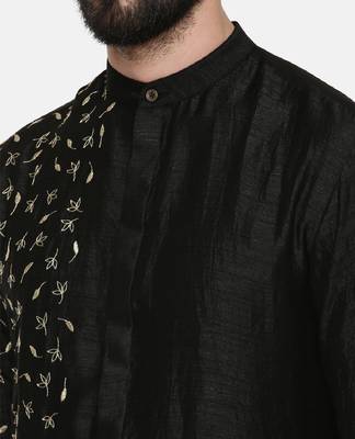 Black Hand Emboidered Kurta 2