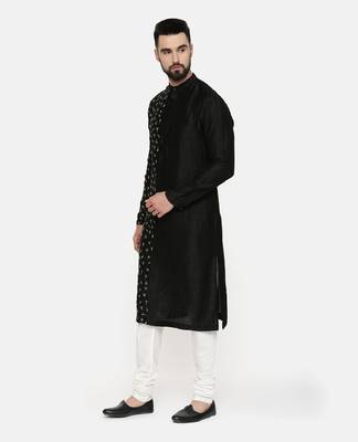 Black Hand Emboidered Kurta 3