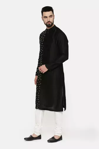 Black Hand Emboidered Kurta