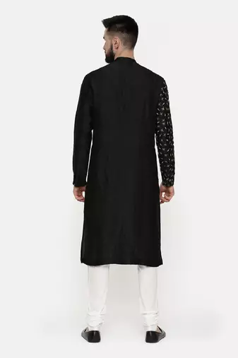 Black Hand Emboidered Kurta