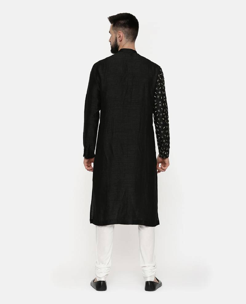 Black Hand Emboidered Kurta