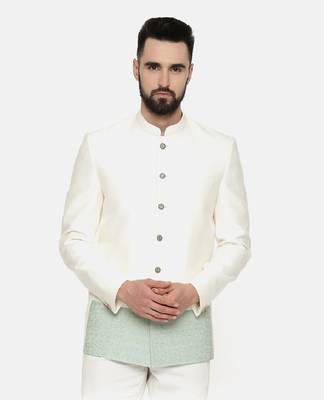 Ivory Green Embroidered Jacket 1