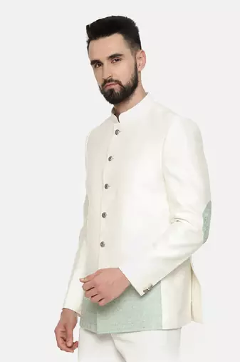 Ivory Green Embroidered Jacket
