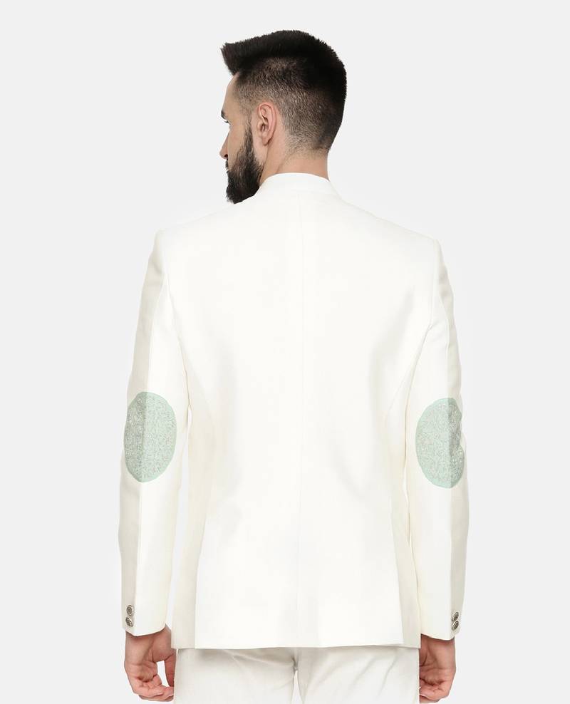 Ivory Green Embroidered Jacket