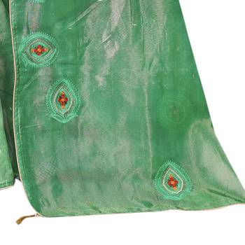Green embroidered organza saree with blouse 3