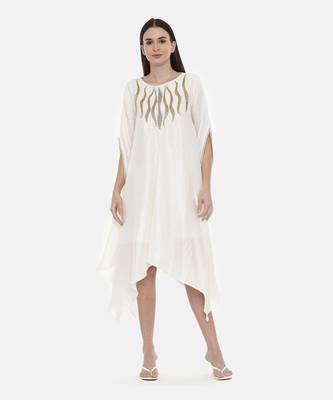Ivory Embroidered Silk Dress 1