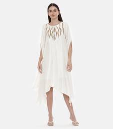 Ivory Embroidered Silk Dress