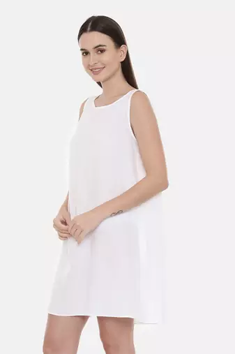 Ivory Embroidered Silk Dress