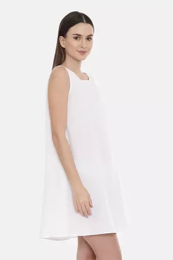 Ivory Embroidered Silk Dress