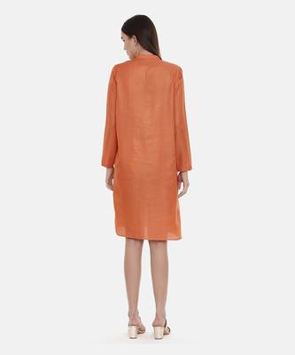 Orange Pleated / Pintuck Dress 5