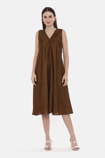 Choco Brown Silk Dress