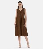 Choco Brown Silk Dress