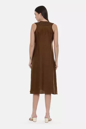 Choco Brown Silk Dress