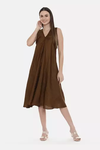 Choco Brown Silk Dress