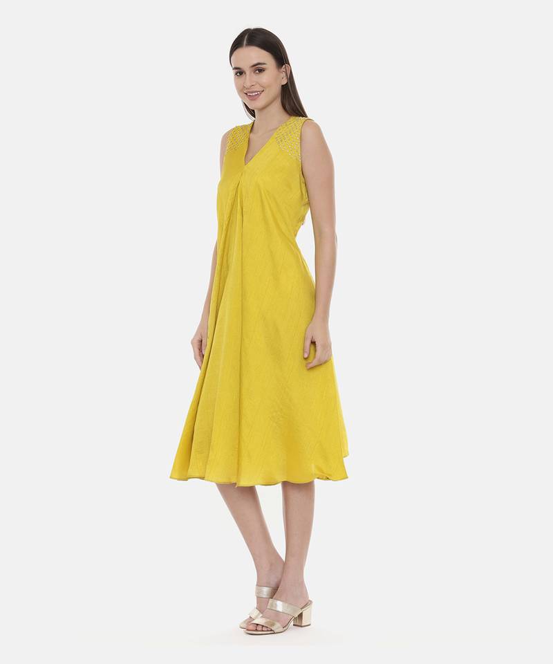 Yellow Silk Dress