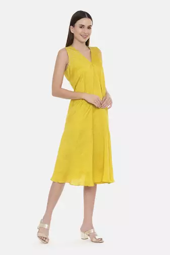 Yellow Silk Dress