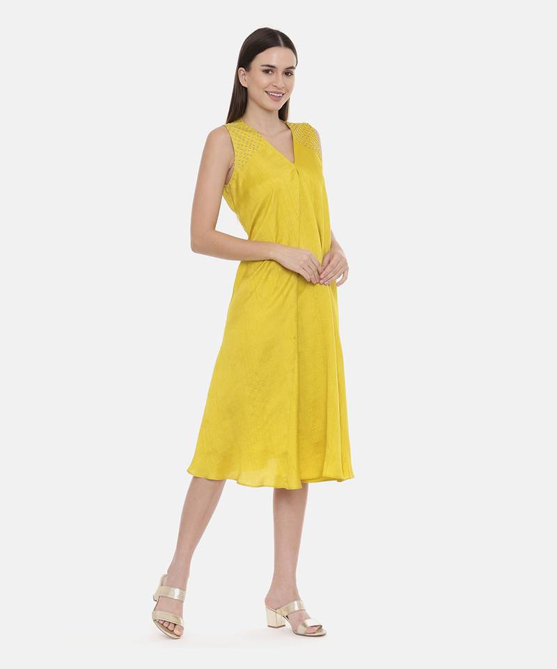Yellow Silk Dress