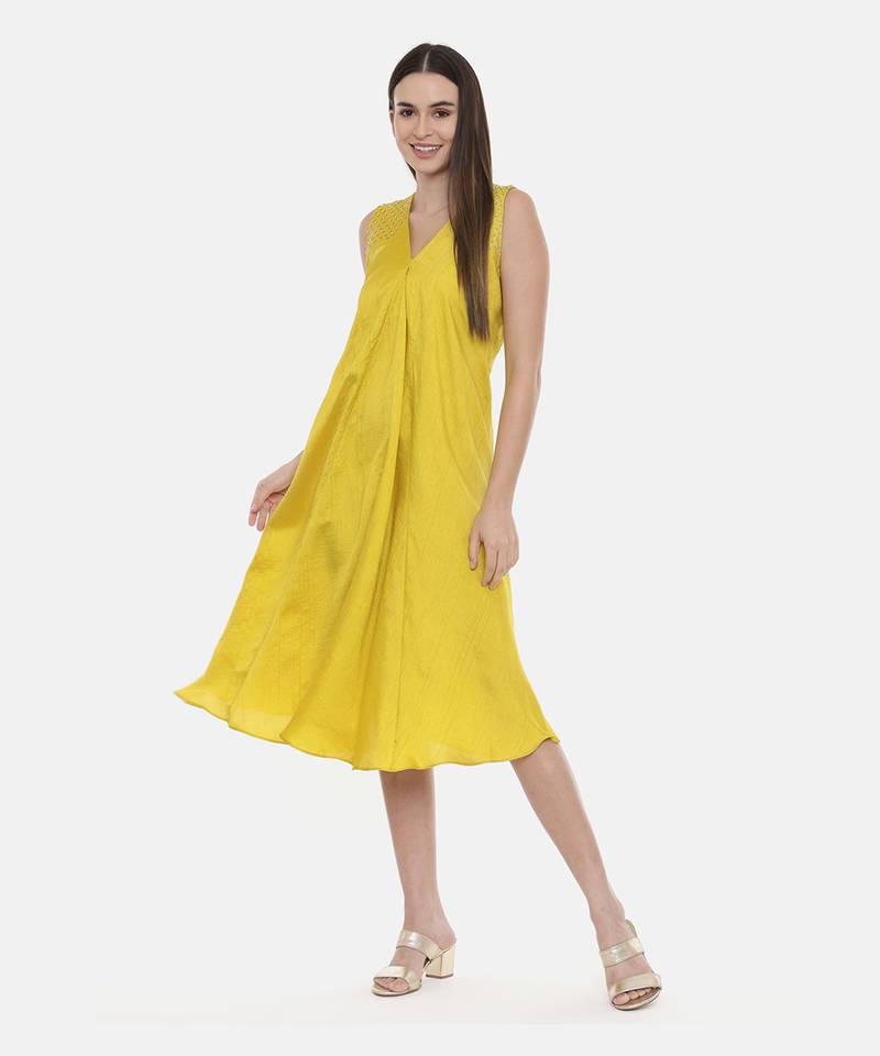 Yellow Silk Dress