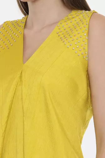Yellow Silk Dress