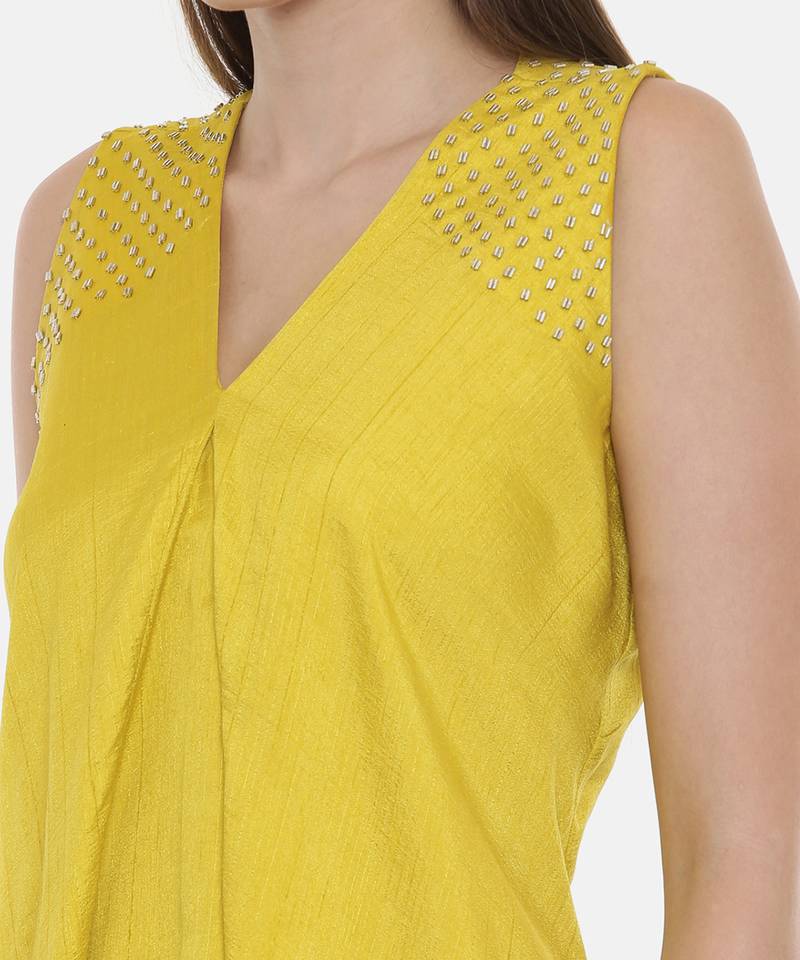 Yellow Silk Dress