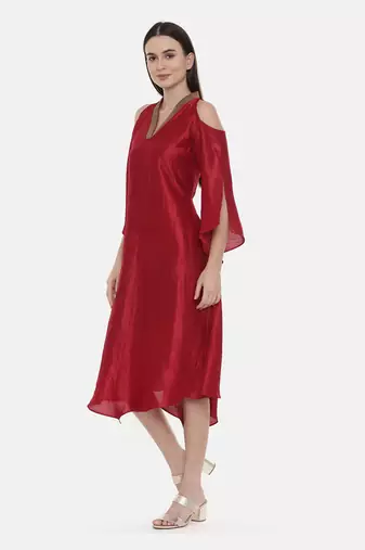 Off Shoulder Red Dress