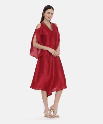 Off Shoulder Red Dress 3