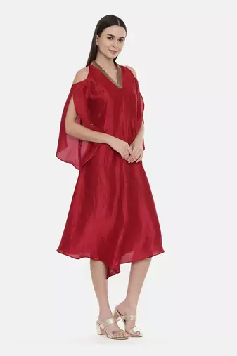 Off Shoulder Red Dress