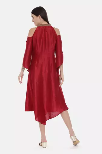Off Shoulder Red Dress