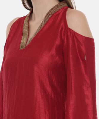 Off Shoulder Red Dress 6