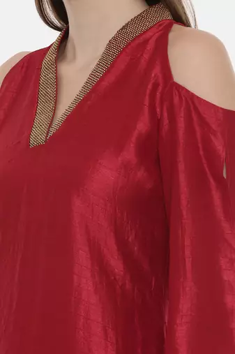 Off Shoulder Red Dress