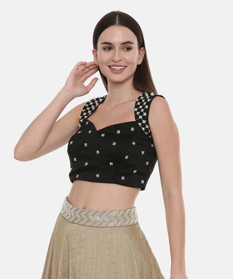 Classic Black Embroidred Blouse