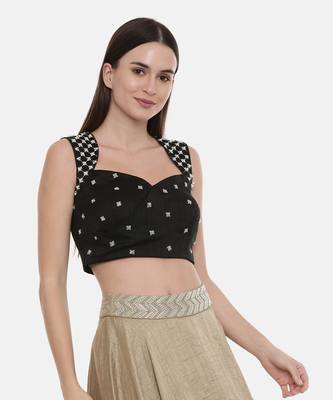 Classic Black Embroidred Blouse 4