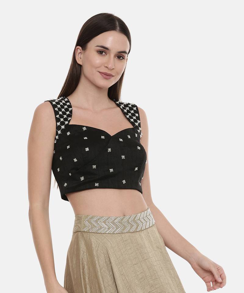 Classic Black Embroidred Blouse