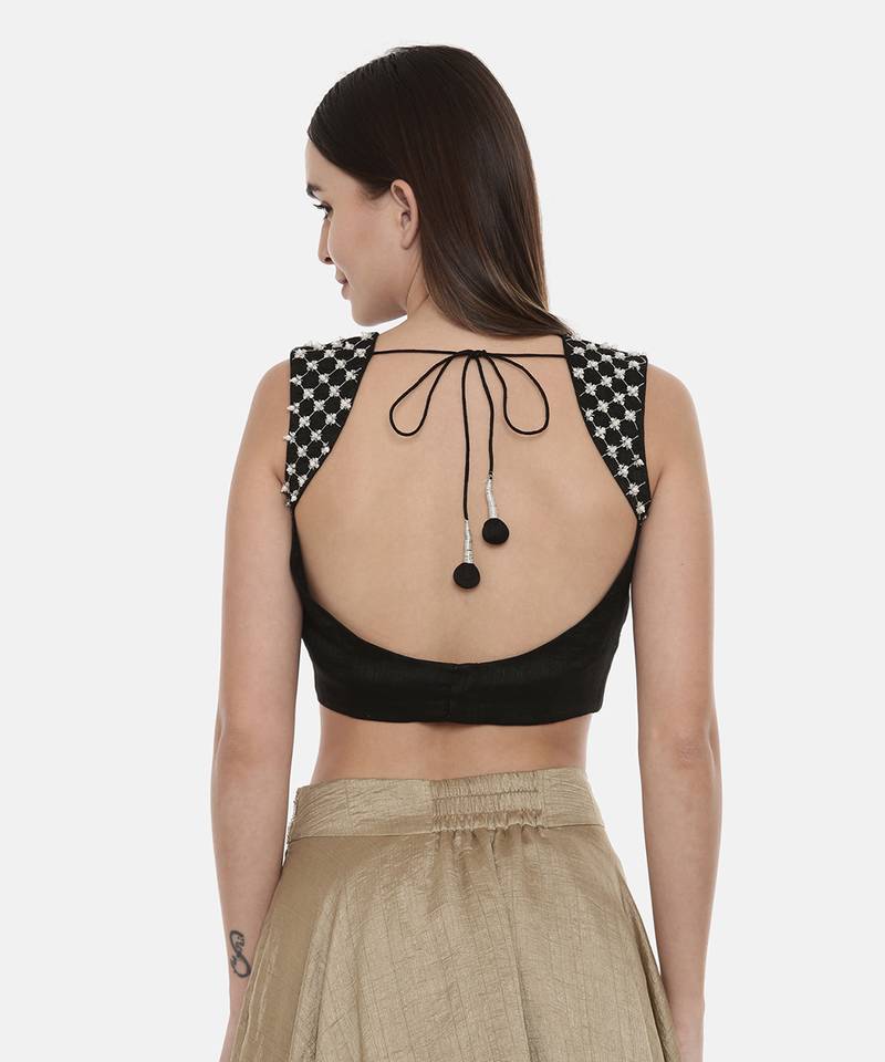 Classic Black Embroidred Blouse