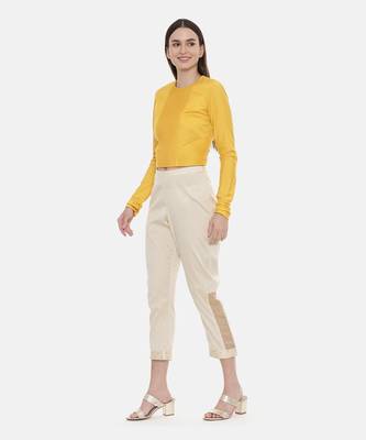 Pintuck Yellow Silk Blouse 2