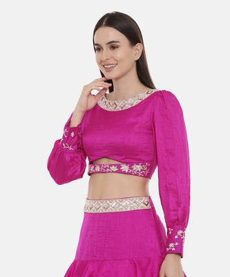 Fushcia Pink Silk Blouse 3