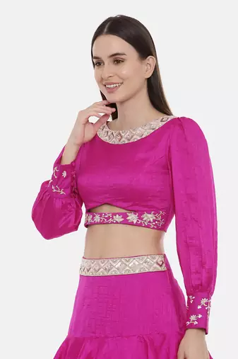 Fushcia Pink Silk Blouse
