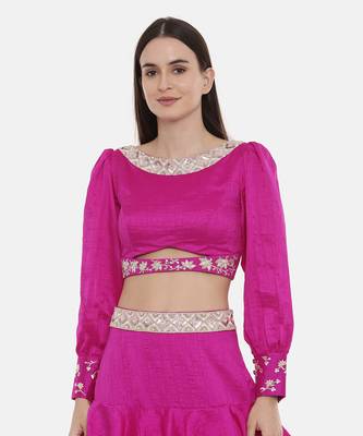Fushcia Pink Silk Blouse 4