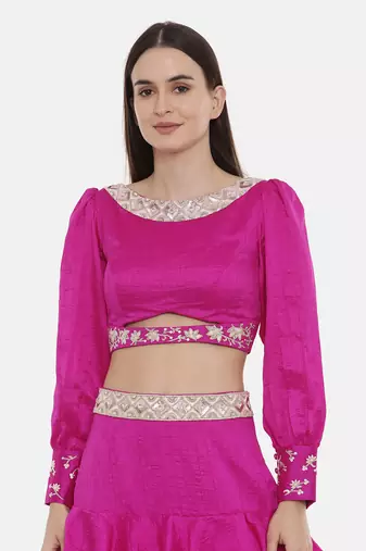 Fushcia Pink Silk Blouse