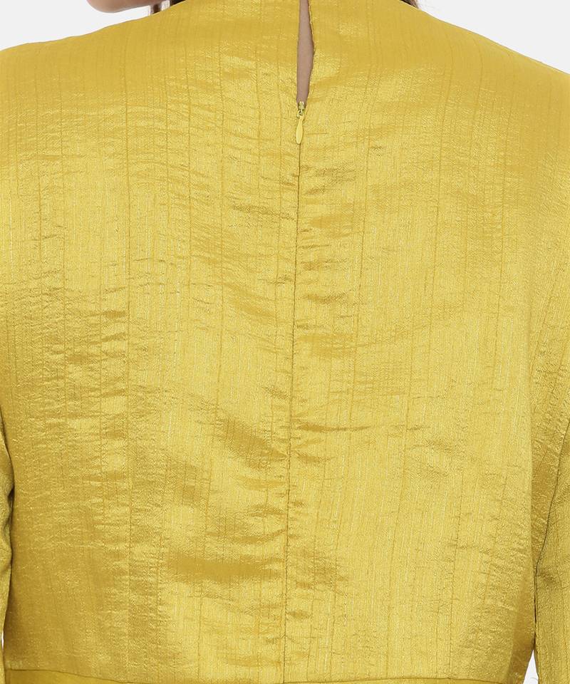 Brown Silk Emb Jumpsuit