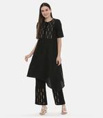 Black Silk Embroidred Pants