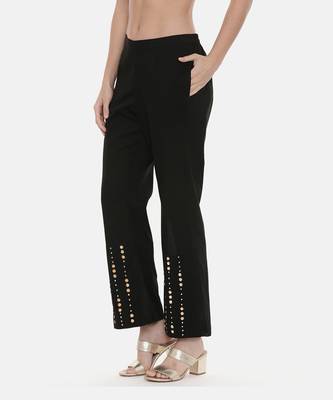 Black Silk Embroidred Pants 4