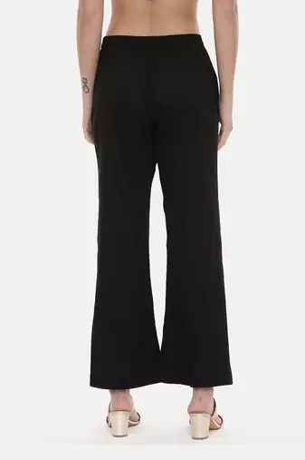 Black Silk Embroidred Pants
